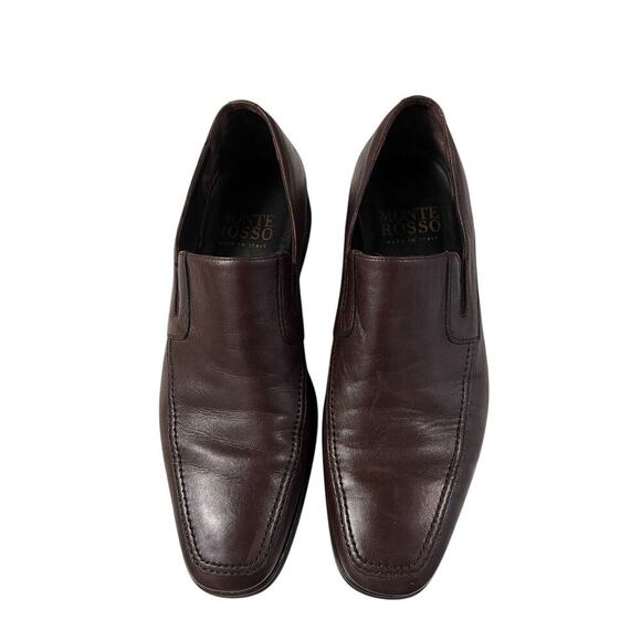 Men's Monte Rosso Slip On Loafers Shoes Soft Leather Black Made In Italy Size 9M - Picture 2 of 5